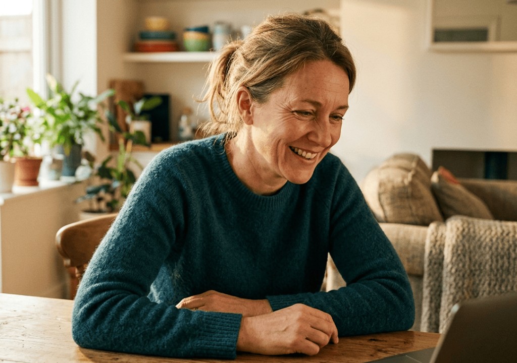 Family member connecting easily with a loved one at home