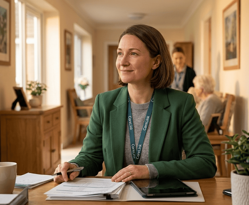 Care professional in a care setting